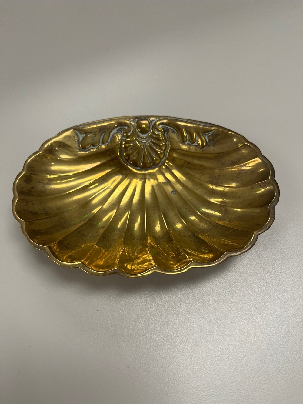 Source Unknown Brass Vintage Shell Dish